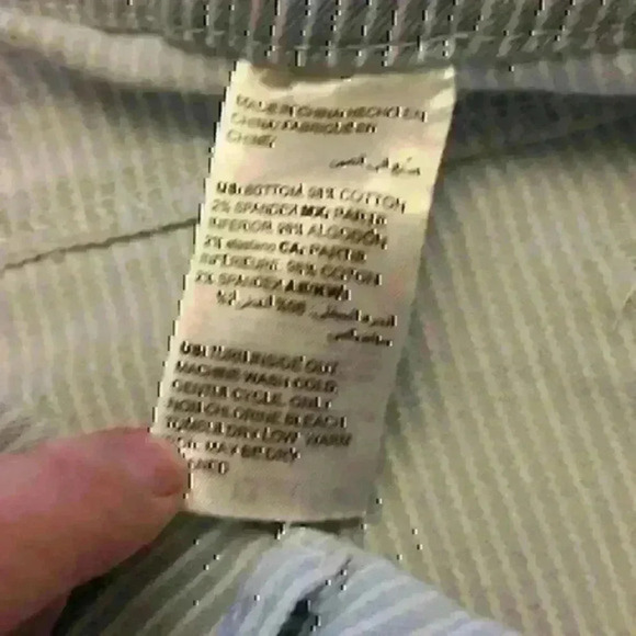 Chico's Blue/White STRIPED Girlfriend Slim Leg Ankle Pants - Picture 5 of 5